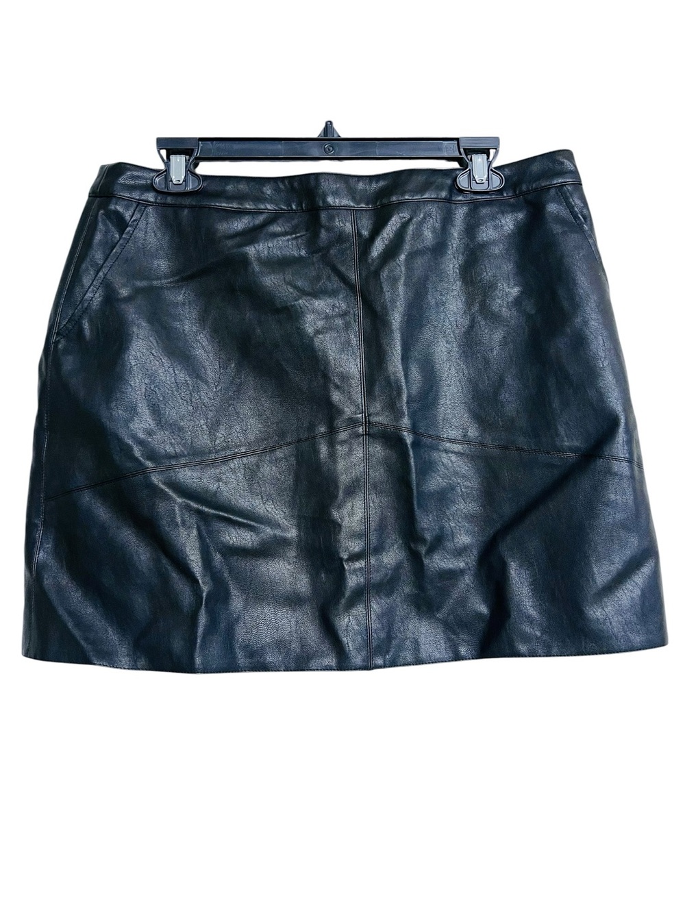 New Lulus Harley Black Vegan Leather Mini Skirt